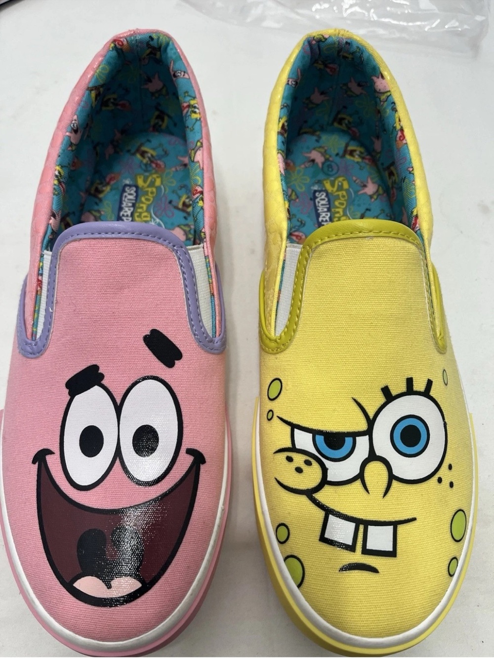 SpongeBob Squarepants Pink Patrick & Yellow SpongeBob Slip-On Sneakers